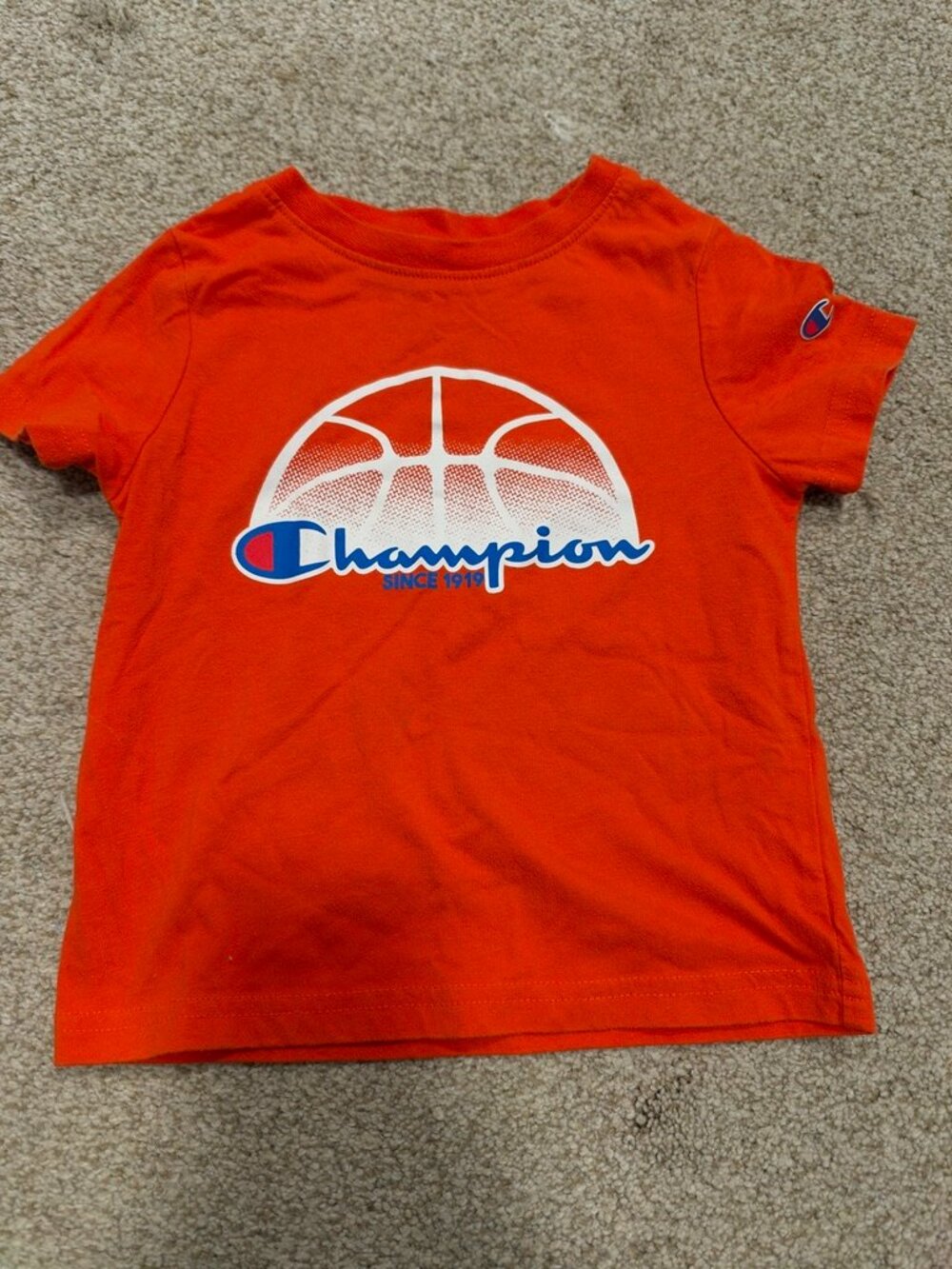 Champion Toddler Boys Orange Basketball Logo Tee 2T